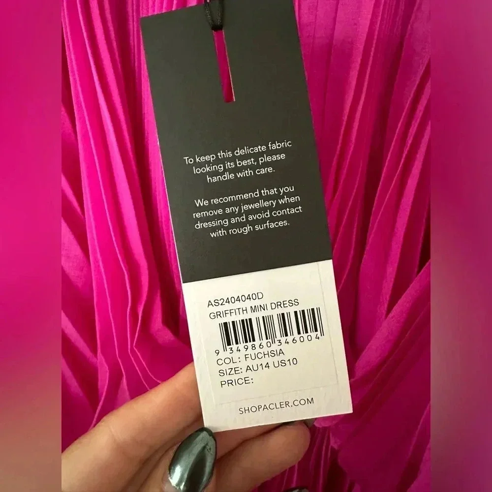 Acler Griffith Ruffled Mini Dress with Spaghetti Straps Size 10 - Picture 9 of 10